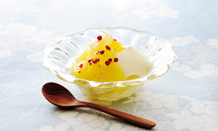 杏仁豆腐にひと工夫♪パイナップルシロップの杏仁豆腐