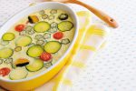 牛乳たっぷりの洋風茶碗蒸し「夏野菜のフラン」に野菜ブイヨンでひと工夫♪