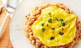帆立のフライ　菜の花を添えて