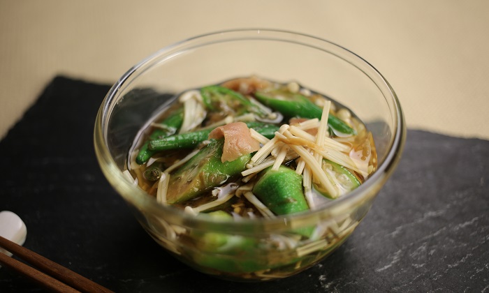 【とにかく簡単】旨味がしっかり!「オクラの煮浸し梅かつお風味」